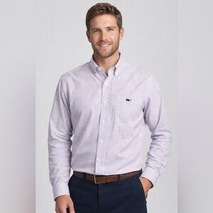 Vineyard Vines Men's Button Down Tucker Shirt Large - Pink Light Blue Check